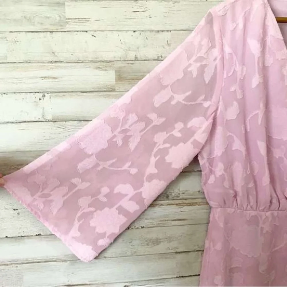 Cato Light Pink Floral Wrap Dress